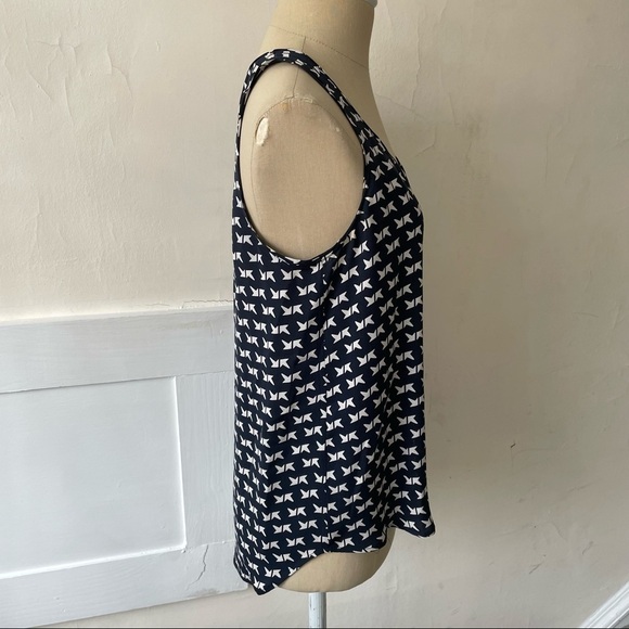 Theory Blue Silk Arrow Print Isaac Tank Top EUC Size Medium E0202545 - Picture 6 of 12